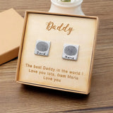 Personalized Dad Cufflinks With Box Fathers Gift Men Cufflinks