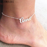 Personalized Dainty Name Anklet Stainless Steel Initial Bracelet