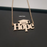 Personalized Graduation Date Nameplate Pendant Necklace