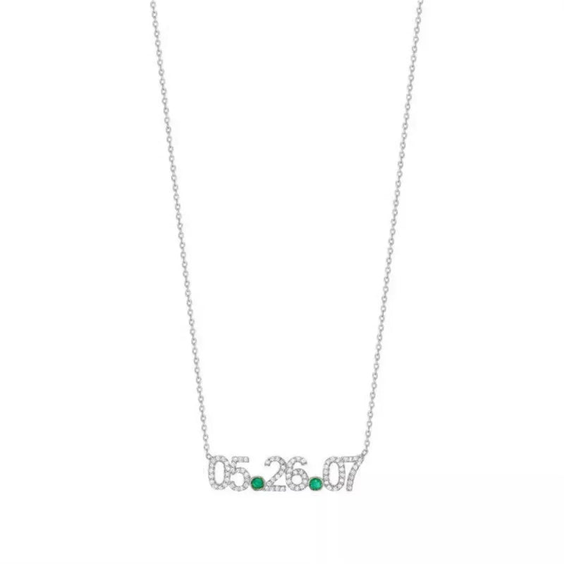 Personalized Zircon Necklace for Family Christmas Gift