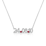Custom Date Necklace with Diamond Pendant for Women