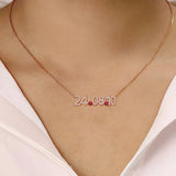 Custom Date Necklace with Diamond Pendant for Women