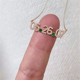 Personalized Zircon Date Necklace for Mom