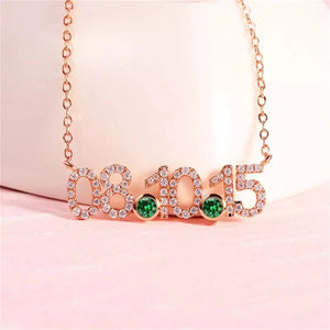 Personalized Zircon Date Necklace for Mom