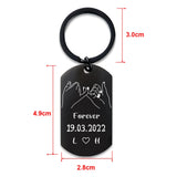 Personalized Date and Initials KeyChain, Fashion Keyring