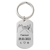 Personalized Date and Initials KeyChain, Fashion Keyring