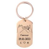 Personalized Date and Initials KeyChain, Fashion Keyring