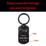 Personalized Date and Initials KeyChain, Fashion Keyring