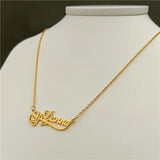 Rose Flower Name Necklace Stainless Steel Wedding Anniversary Gift
