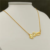 Rose Flower Name Necklace Stainless Steel Wedding Anniversary Gift