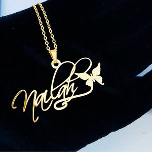 Personalized Butterfly Name Necklaces For Women Girl Jewelry