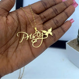 Personalized Butterfly Name Necklaces For Women Girl Jewelry