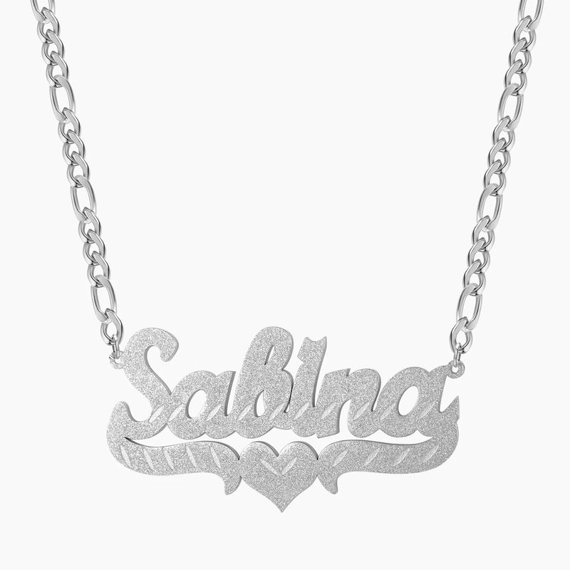 Custom Diamond Cut Name Necklace for Women - Stainless Steel Nameplate