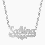 Custom Diamond Cut Name Necklace for Women - Stainless Steel Nameplate
