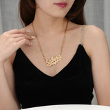Custom Diamond Cut Name Necklace for Women - Stainless Steel Nameplate