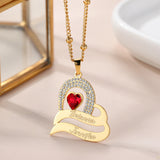 Personalized Diamond Name Necklace with Birthstone Engraved Name