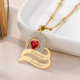 Personalized Diamond Name Necklace with Birthstone Engraved Name