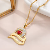 Personalized Diamond Name Necklace with Birthstone Engraved Name