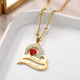 Personalized Diamond Name Necklace with Birthstone Engraved Name