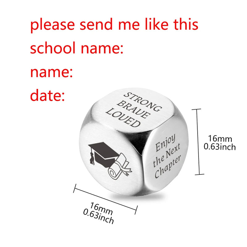 Personalized Engraved Graduation Dice for Daughter/Son - Inspiring Gift