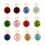 Personalized Disc Coin Necklace with Birthstone Pendant Initial Necklace