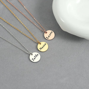 Personalized Disc Name Necklace, Custom Jewelry