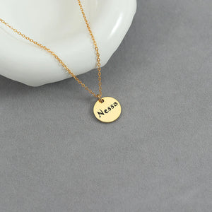 Personalized Disc Name Necklace, Custom Jewelry