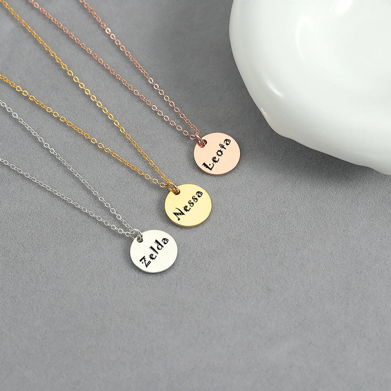 Personalized Disc Name Necklace, Custom Jewelry