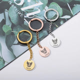 Personalized Pet Photo Keychain - Custom Pet Portrait Keyring