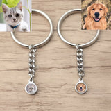 Custom Dog Keychain Portrait Personalized Pet Photo Keychain