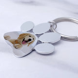 Custom Dog Paw Keychain Photo Engraved - Your Pet Picture Key Ring