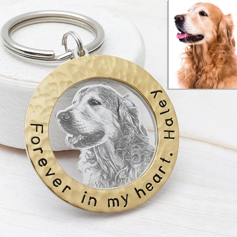 Custom Pet Photo Keychain - Personalized Keepsake for Dog Lover