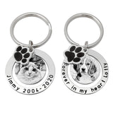 Personalized Dog/Cat Photo Keychain Engraved Keyring
