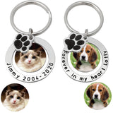 Personalized Dog/Cat Photo Keychain Engraved Keyring