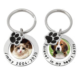 Personalized Dog/Cat Photo Keychain Engraved Keyring