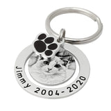 Personalized Dog/Cat Photo Keychain Engraved Keyring