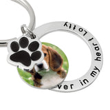 Personalized Dog/Cat Photo Keychain Engraved Keyring