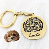 Dog Photo Keychain Personalized Custom Picture Keyring Pet Memorial Gift