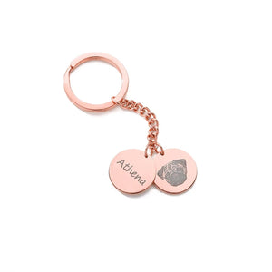 Personalized Dog Photo Name KeyChain Engraved Cat Picture Name Key Chains