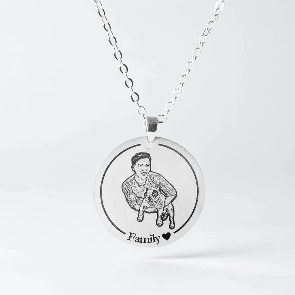 Personalized Dogtag Necklace Engraved Pets Photo Gift
