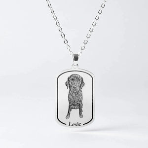 Personalized Dogtag Necklace Engraved Pets Photo Gift