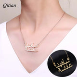 Custom Arabic Name Necklace Stainless Steel Charm Chain Nameplate Jewelry