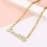 Personalized Double Bling Name Necklace Women Men Jewelry
