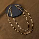 Personalized Double Layer 6mm NK Chain Necklace Stainless Steel Nameplate