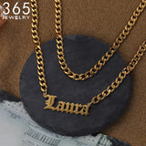 Personalized Double Layer 6mm NK Chain Necklace Stainless Steel Nameplate