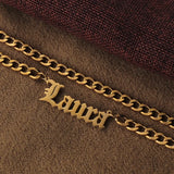 Personalized Double Layer 6mm NK Chain Necklace Stainless Steel Nameplate