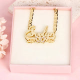 Personalized 18K Plated Double Name Pendant Necklace