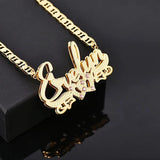 Personalized 18K Plated Double Name Pendant Necklace