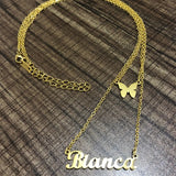 Personalized Double Layered Name Necklace Women Jewelry Stainless Steel