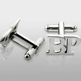 Personalized Double Letters Cufflinks Groomsmen Gift Stainless Steel Jewelry